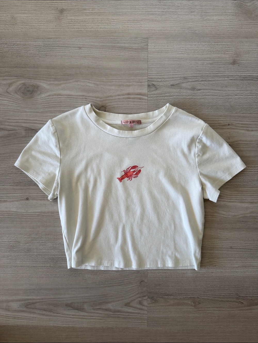 Bailey Rose Crop Tee with Red Lobster Print